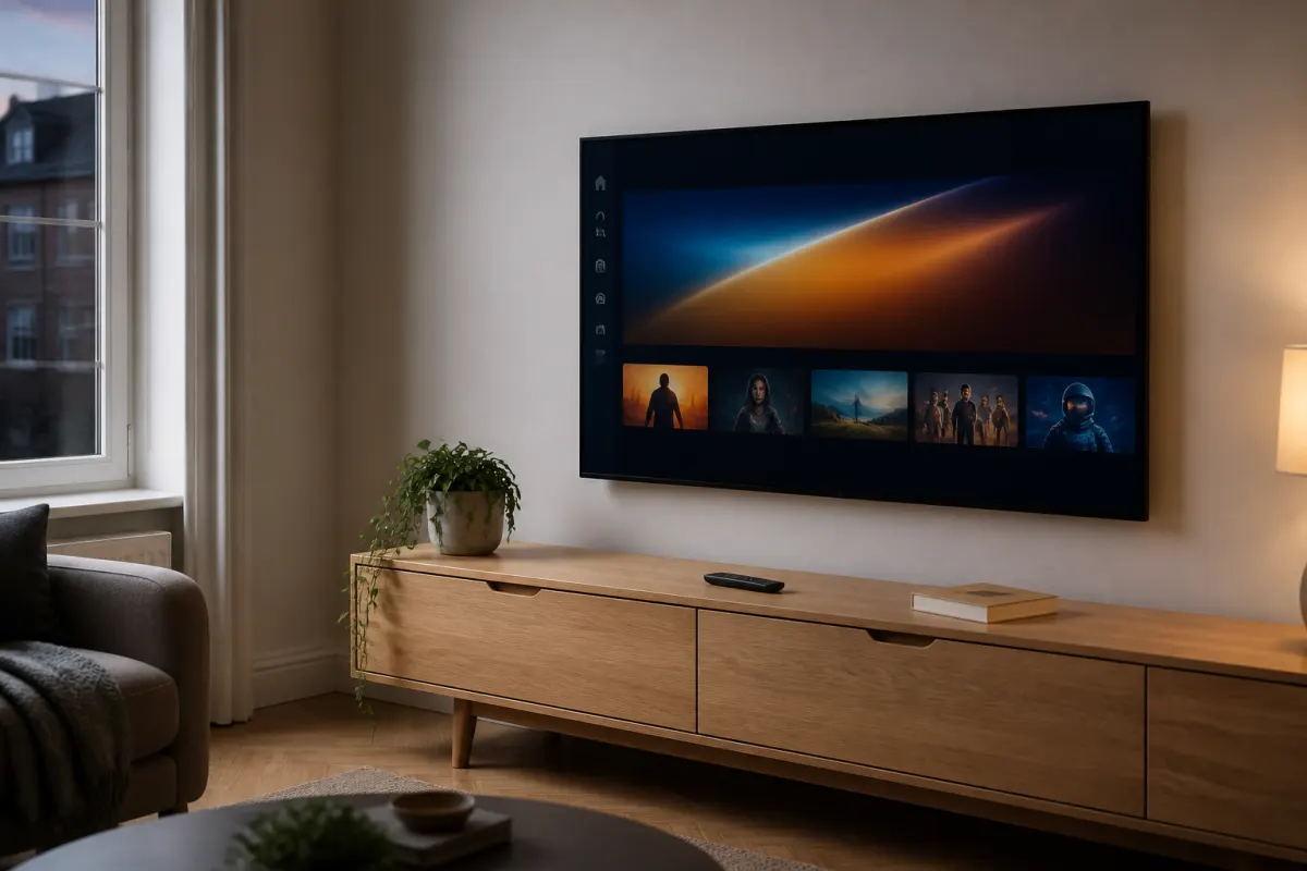 Living room TV ready for 4K IPTV USA setup